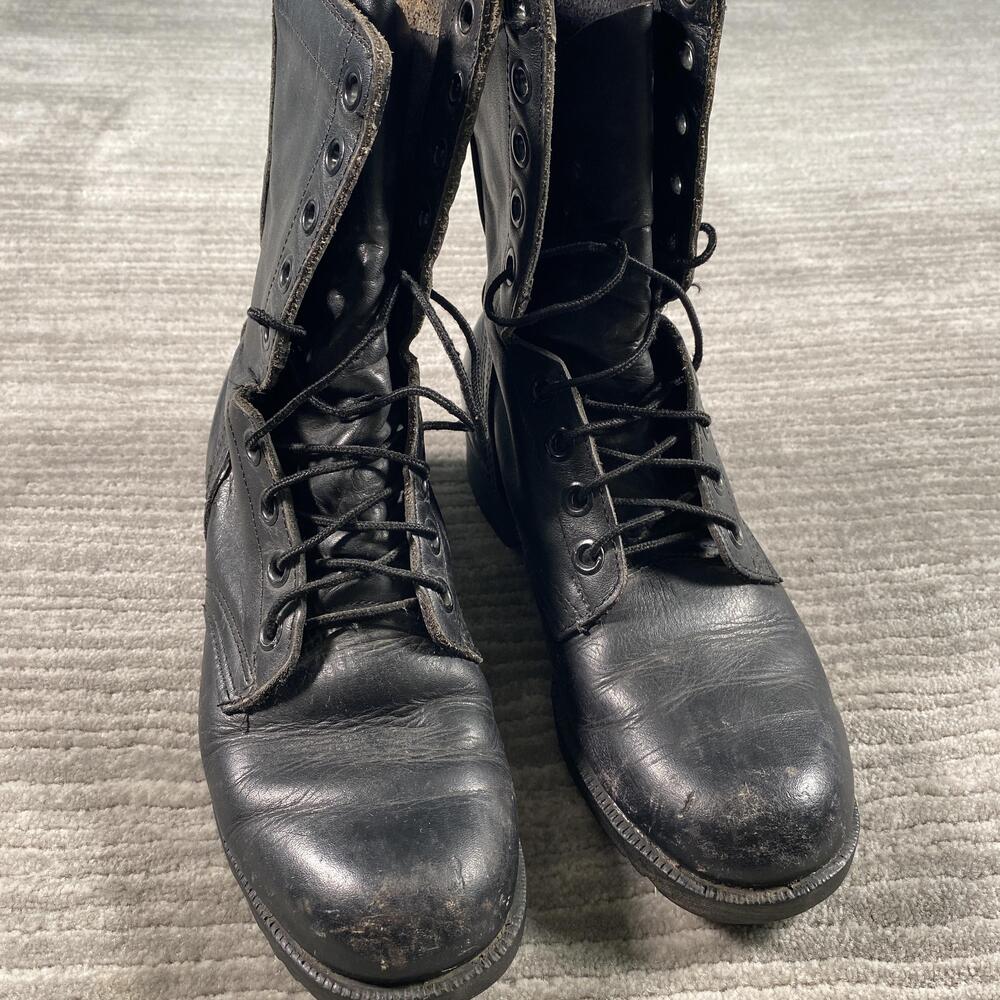 Vintage 1980s RO SEARCH Black Leather Combat Boots Mens Size 7 R